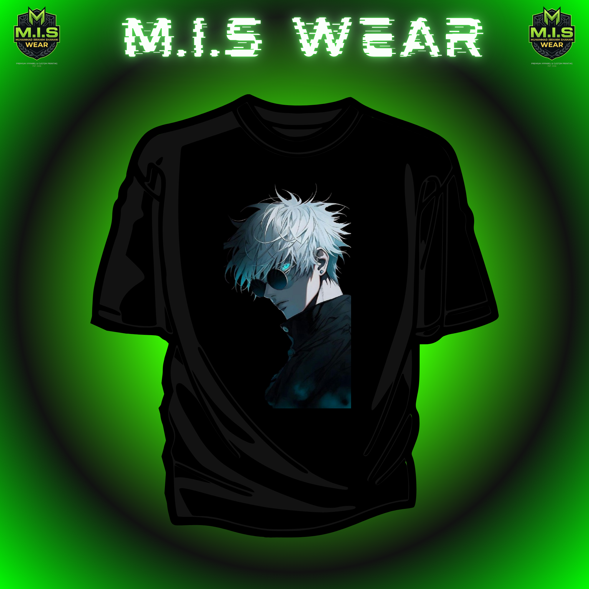 Gojo Satoru Anime Graphic T-Shirt - Premium Charcoal Black Streetwear
