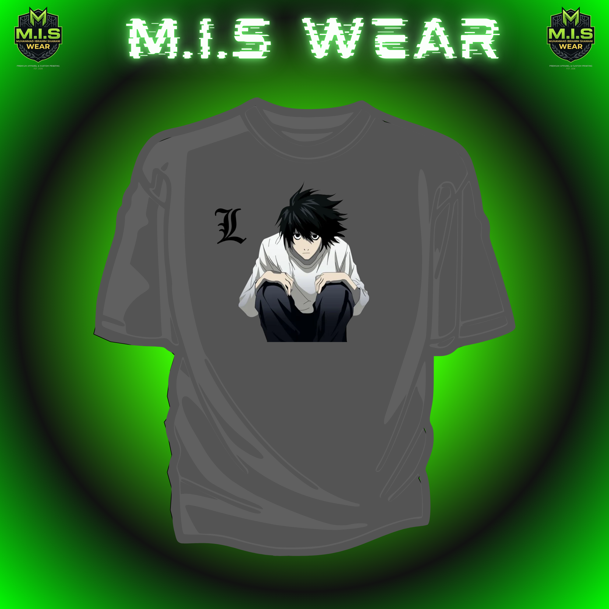 L Lawliet Death Note Iconic Crouch Premium Anime Streetwear T-Shirt