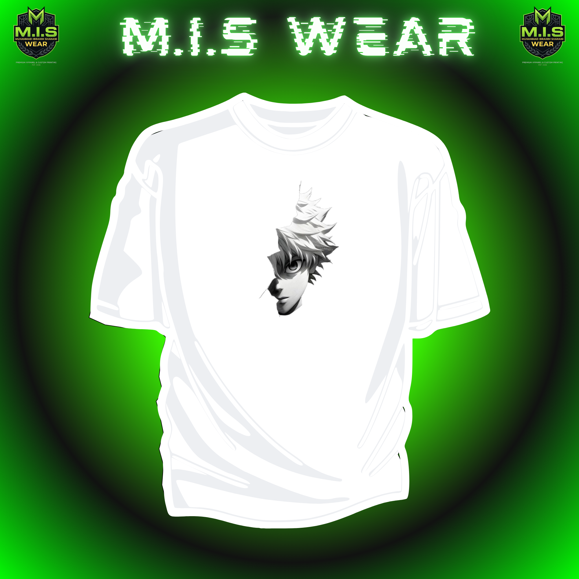 Killua Zoldyck Shadow Portrait Premium Anime Streetwear T-Shirt